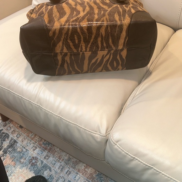 Mario Valentino Albina by Mario Leather Zebra Print Tote Bag - Picture 9 of 17